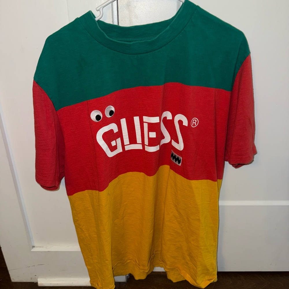Guess Red, Green, and Yellow Tee